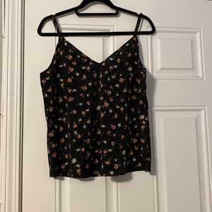 Double V Neck Floral Cami Top